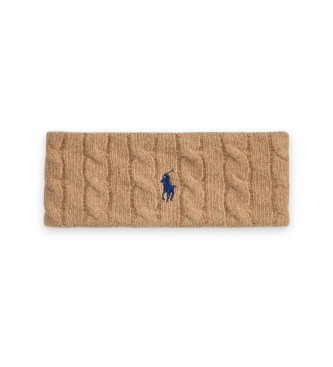Polo Ralph Lauren Naglavni trak iz volne in kašmirja v bež barvi