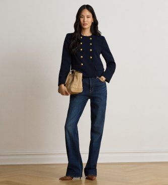 Lauren Ralph Lauren Chaqueta de crepé de doble botonadura marino