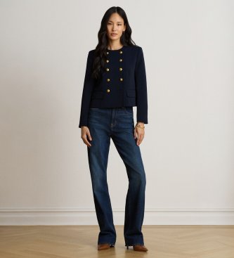 Lauren Ralph Lauren Chaqueta de crepé de doble botonadura marino