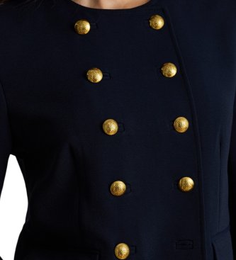 Lauren Ralph Lauren Chaqueta de crepé de doble botonadura marino
