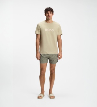 BOSS Beige Aryeh-slippers