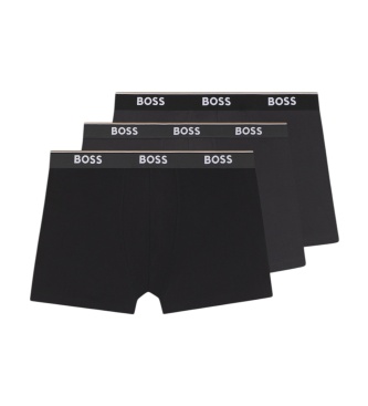 BOSS Conjunto de 3 Cuecas Power preto