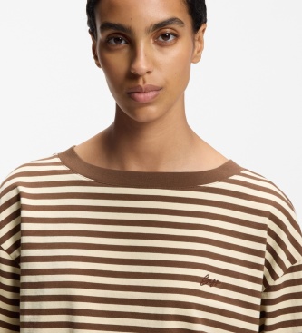BOSS Maglia a maniche lunghe Ewa Stripe marrone
