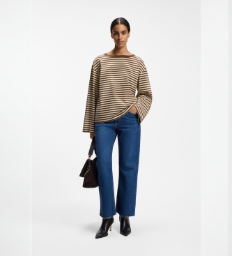 BOSS Maglia a maniche lunghe Ewa Stripe marrone