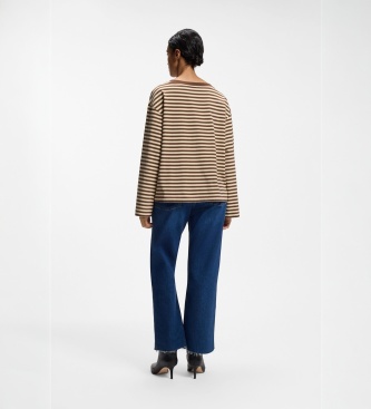 BOSS Maglia a maniche lunghe Ewa Stripe marrone