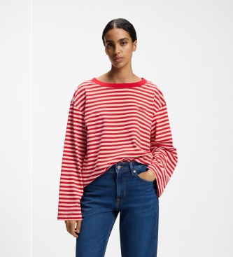 BOSS Maglia a maniche lunghe Ewa Stripe rosso