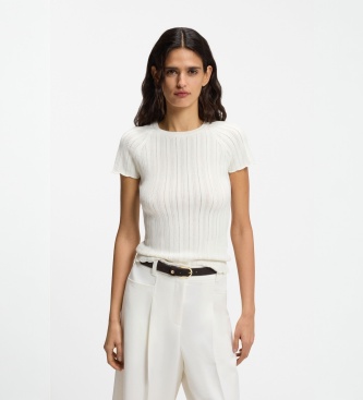 BOSS Maglia in maglina Fice bianco sporco