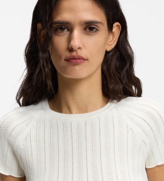 BOSS Maglia in maglina Fice bianco sporco