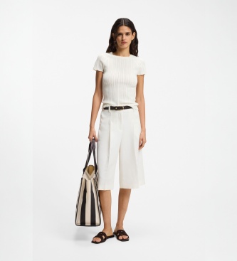 BOSS Maglia in maglina Fice bianco sporco