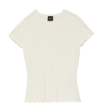 BOSS Maglia in maglina Fice bianco sporco