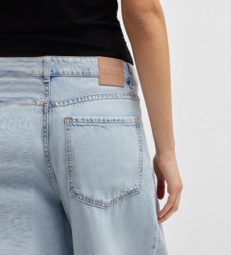 BOSS Pantalone plissettato ampio azzurro chiaro