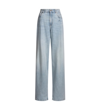 BOSS Pantalone plissettato ampio azzurro chiaro