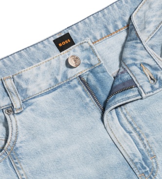 BOSS Pantalone plissettato ampio azzurro chiaro