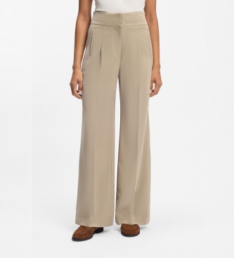 BOSS pantalone elegante a gamba larga beige