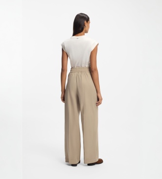 BOSS pantalone elegante a gamba larga beige