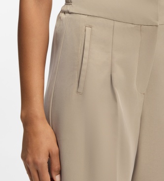 BOSS pantalone elegante a gamba larga beige