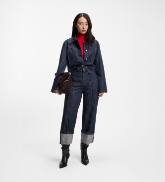 BOSS Denim jakke marineblå