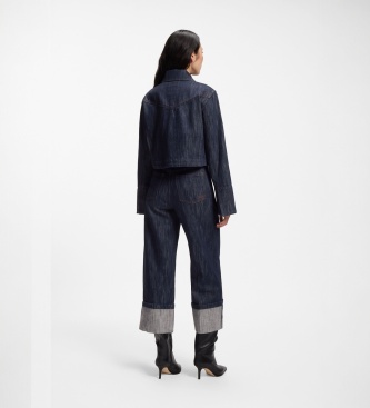 BOSS Denim jakke marineblå