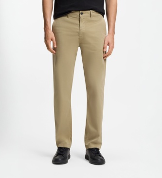 BOSS Calça chino Regular-1 marrom claro