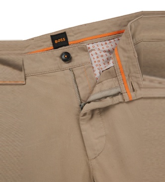 BOSS Calça chino slim marrom claro