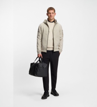 BOSS Light beige Join hooded jacket