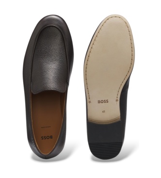 BOSS Dark brown Lawen leather loafers