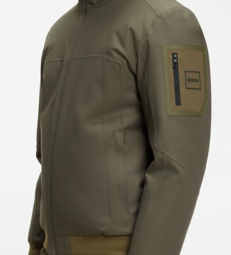BOSS Hexatech green bomber jacket