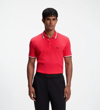 BOSS Polo Paddy vermelho