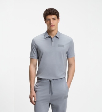 BOSS Polo Paddy Structure gris azulado