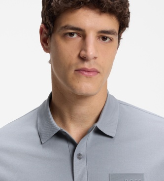 BOSS Polo Paddy Structure gris azulado