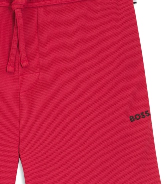 BOSS Waffle shorts i rødt