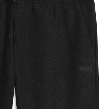 BOSS Pantalone regular fit in tessuto melange con logo nero
