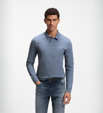 BOSS Polo Passerby azul médio