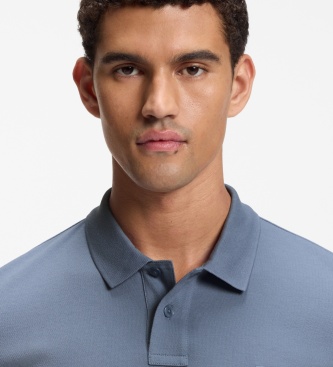 BOSS Polo Passerby azul médio