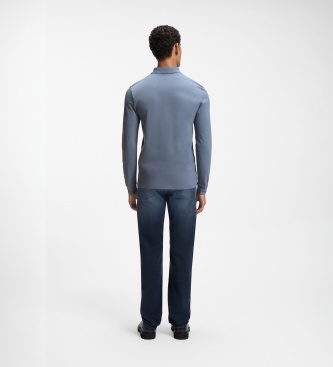 BOSS Polo Passerby azul médio