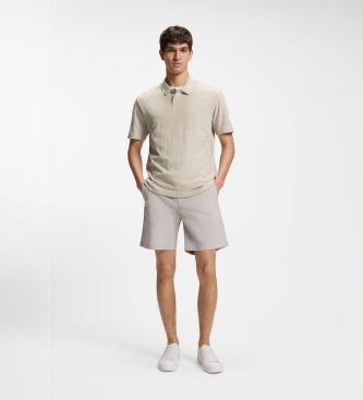 BOSS Polo Flower bege