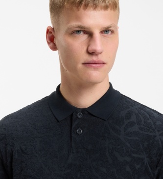 BOSS Polo Flower marinho