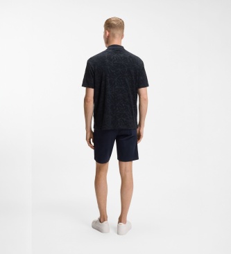 BOSS Polo Flower marinho