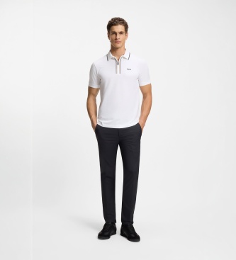 BOSS Polo com fecho de correr Philix GOC branco