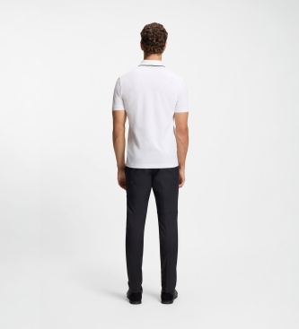 BOSS Polo com fecho de correr Philix GOC branco