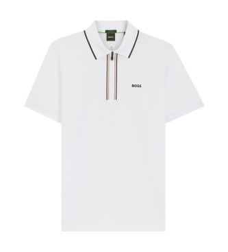 BOSS Polo com fecho de correr Philix GOC branco
