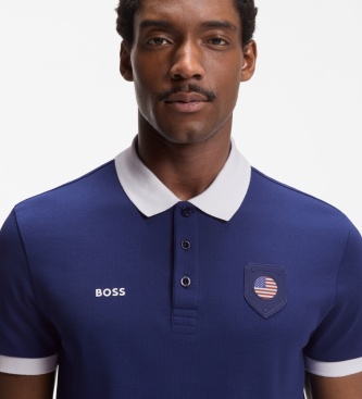 BOSS Polo Paddy azul médio