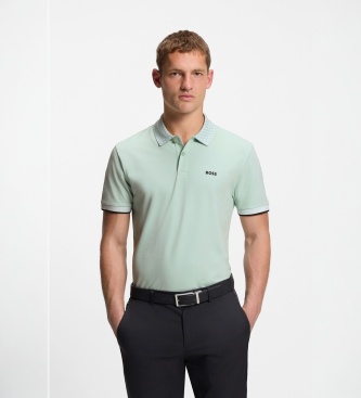 BOSS Koszulka polo GOC Chip Paddy turkusowa