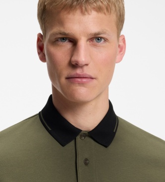 BOSS Polo Paule verde-oliva