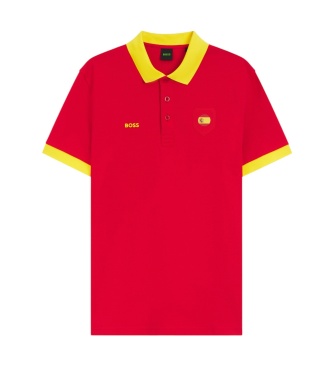 BOSS Polo Paddy com detalhes de bandeira vermelho