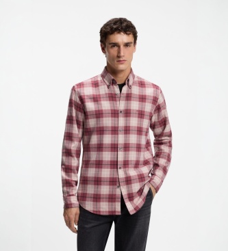 BOSS Camisa Rickert de quadros vermelha