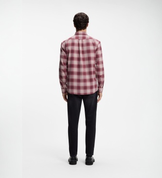 BOSS Camisa Rickert de quadros vermelha