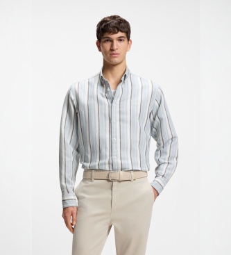 BOSS Camisa de riscas azul pastel