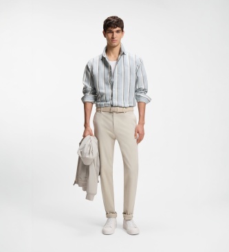 BOSS Camisa de riscas azul pastel