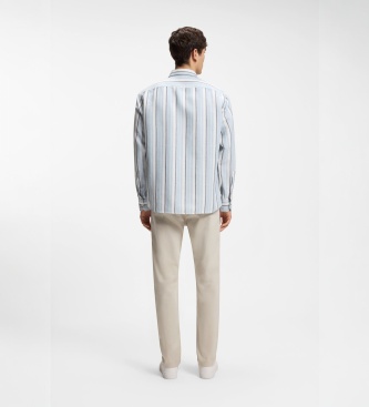 BOSS Camisa de riscas azul pastel